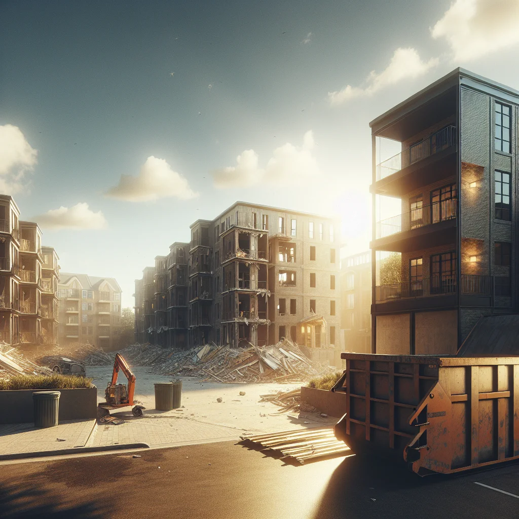 Flooring removal additions - Completed residential demolition project, clean cleared space ready for renovation,