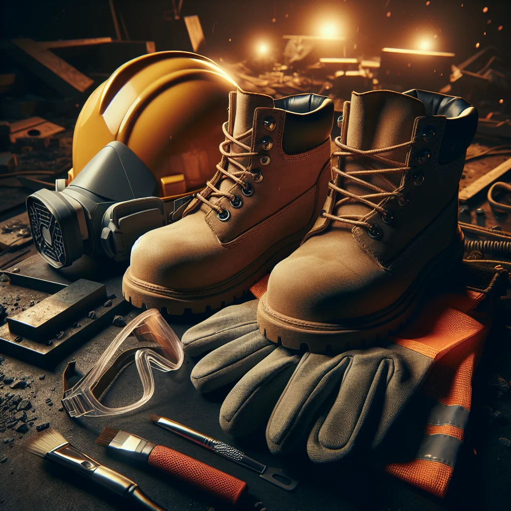 Residential demolition costs - Demolition safety equipment laid out — hard hat, safety glasses,